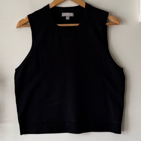 J.Crew Black Sweater Shell in Premium Ultra-Fine Cotton Blend Size Large - Picture 2 of 11